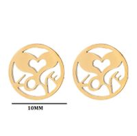 1 Pair Simple Style Heart Shape Stainless Steel Plating Earrings sku image 15