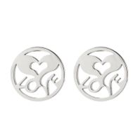 1 Pair Simple Style Heart Shape Stainless Steel Plating Earrings sku image 4
