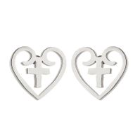 1 Pair Retro Cross Stainless Steel Plating Ear Studs sku image 6