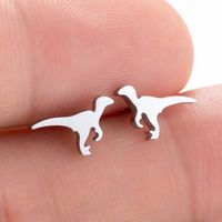 Simple Style Dinosaur Stainless Steel Plating Ear Studs 1 Pair main image 1