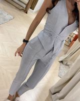Women's Fashion Solid Color Polyester Belt Pants Sets main image 3