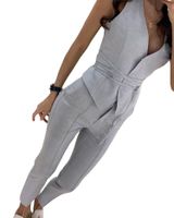 Women's Fashion Solid Color Polyester Belt Pants Sets main image 2