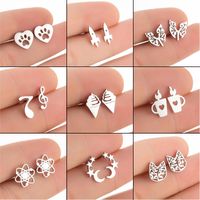 Fashion Geometric Stainless Steel Plating Ear Studs 1 Pair main image 1