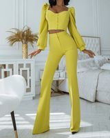 Women's Fashion Solid Color Polyester Pants Sets main image 5