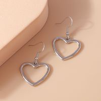 1 Pair Fashion Heart Shape Alloy Valentine's Day Women's Drop Earrings sku image 2