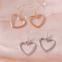 1 Paire De Boucles D'oreilles En Forme De Coeur En Alliage Pour Femmes main image 10