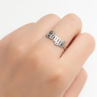 Fashion Letter Stainless Steel Hollow Out Rings 1 Piece main image 5