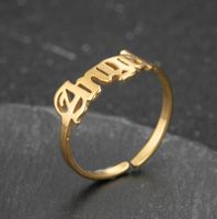 Wholesale Jewelry Fashion Letter 201 Stainless Steel 18K Gold Plated Hollow Out Rings main image 4