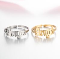 Fashion Letter Stainless Steel Hollow Out Rings 1 Piece main image 3