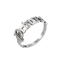 Fashion Letter Stainless Steel Hollow Out Rings 1 Piece sku image 10
