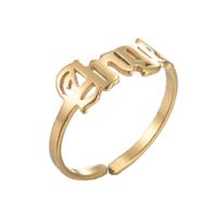 Fashion Letter Stainless Steel Hollow Out Rings 1 Piece sku image 1