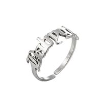 Fashion Letter Stainless Steel Hollow Out Rings 1 Piece sku image 4