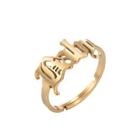Wholesale Jewelry Fashion Letter 201 Stainless Steel 18K Gold Plated Hollow Out Rings sku image 5