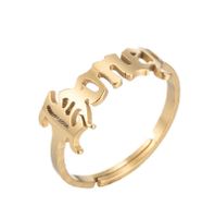 Wholesale Jewelry Fashion Letter 201 Stainless Steel 18K Gold Plated Hollow Out Rings sku image 11