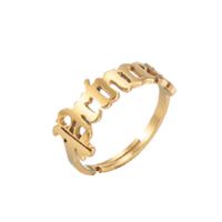 Wholesale Jewelry Fashion Letter 201 Stainless Steel 18K Gold Plated Hollow Out Rings sku image 9