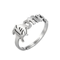 Fashion Letter Stainless Steel Hollow Out Rings 1 Piece sku image 12