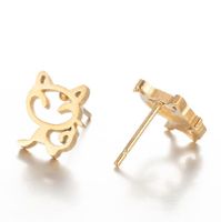 Simple Style Animal Stainless Steel Hollow Out Ear Studs 1 Pair main image 5