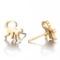 Simple Style Animal Stainless Steel Hollow Out Ear Studs 1 Pair main image 4