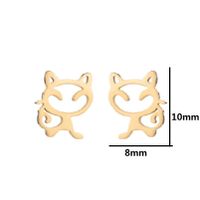 Simple Style Animal Stainless Steel Hollow Out Ear Studs 1 Pair sku image 13