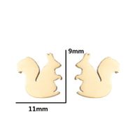 Simple Style Animal Stainless Steel Hollow Out Ear Studs 1 Pair sku image 16
