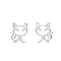 Simple Style Animal Stainless Steel Hollow Out Ear Studs 1 Pair sku image 2