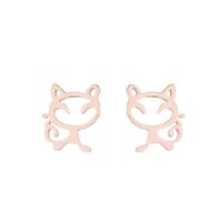 Simple Style Animal Stainless Steel Hollow Out Ear Studs 1 Pair sku image 14