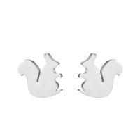Simple Style Animal Stainless Steel Hollow Out Ear Studs 1 Pair sku image 3