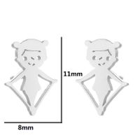 1 Pair Simple Style Solid Color Stainless Steel Irregular Plating Silver Plated Ear Studs main image 3