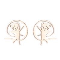 1 Pair Simple Style Solid Color Stainless Steel Irregular Plating Silver Plated Ear Studs sku image 32