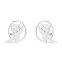 1 Pair Simple Style Solid Color Stainless Steel Irregular Plating Silver Plated Ear Studs sku image 7