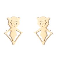 1 Pair Simple Style Solid Color Stainless Steel Irregular Plating Silver Plated Ear Studs main image 4