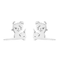 1 Pair Simple Style Solid Color Stainless Steel Irregular Plating Silver Plated Ear Studs sku image 6