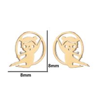 1 Pair Simple Style Solid Color Stainless Steel Irregular Plating Silver Plated Ear Studs sku image 28