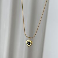 Titanium Steel Lady Plating Heart Shape Necklace Ear Studs sku image 3