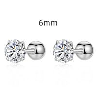 Fashion Solid Color Sterling Silver Plating Inlay Zircon Ear Studs 1 Pair main image 3