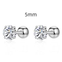 Fashion Solid Color Sterling Silver Plating Inlay Zircon Ear Studs 1 Pair sku image 5