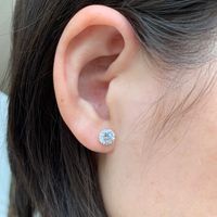 Fashion Solid Color Sterling Silver Plating Inlay Zircon Ear Studs 1 Pair main image 4