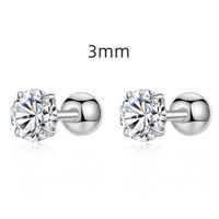 Fashion Solid Color Sterling Silver Plating Inlay Zircon Ear Studs 1 Pair sku image 1