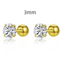 Fashion Solid Color Sterling Silver Plating Inlay Zircon Ear Studs 1 Pair sku image 2