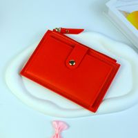Women's Solid Color Pvc Buckle Card Holders sku image 7