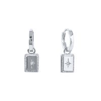 1 Pair Fashion Square Star Silver Plating Inlay Zircon Drop Earrings sku image 2