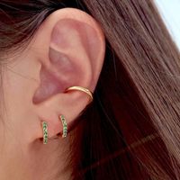 1 Pair Fashion Circle Copper Plating Inlay Zircon Earrings main image 4