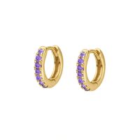 1 Pair Fashion Circle Copper Plating Inlay Zircon Earrings sku image 6
