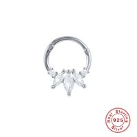 1 Piece Fashion Petal Silver Plating Inlay Zircon Nose Ring sku image 4