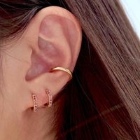 1 Pair Fashion Circle Copper Plating Inlay Zircon Earrings main image 6