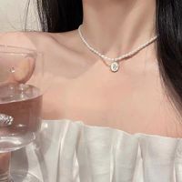 1 Piece Elegant Heart Shape Rose Bow Knot Imitation Pearl Alloy Women's Necklace main image 4