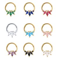 1 Piece Fashion Petal Silver Plating Inlay Zircon Nose Ring main image 1