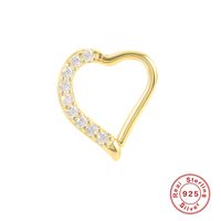 1 Pièce Mode Forme De Cœur Argent Placage Incruster Zircon Piercing Au Nez main image 5