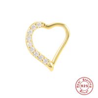 1 Piece Fashion Heart Shape Silver Plating Inlay Zircon Nose Ring main image 5