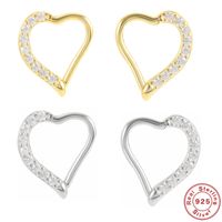 1 Pièce Mode Forme De Cœur Argent Placage Incruster Zircon Piercing Au Nez main image 2